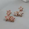 Pendientes de estrella de cinco puntas con diamantes, diseño súper llamativo, pendientes de nicho, moda 2023, exquisitos, pequeños y elegantes, combinables con todo.