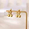 Nueva Serie de Pendientes de Diamante de Cereza de Zirconia con Forma de Corazón de Estrella de Cinco Puntas Joyería Pendientes Pendientes de Gama Alta que No se Desvanecen de Lujo Ligero