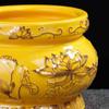 Quemador de Incienso Portavelas Lámpara de Aceite de Loto Amarillo en Relieve Quemador de Incienso Tailandés Sin Palabras Figura de Flor de Loto Florero Proceso de Arreglo Floral