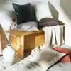 Cojín decorativo estilo nórdico para sofá, funda de almohada de lino con tejido cruzado, ambiente otoñal, diseño con puntada en el borde, simple y fácil de combinar, soporte lumbar