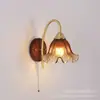 Lámpara de Pared Retro Americana Lujo Ligero Vidrio Sala de Estar Sofá Pasillo Pasillo Estilo Mediados de Siglo Dormitorio Mesita de Noche Pared de Fondo Iluminación