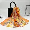 Bufanda de Seda Casual Estilo Coreano 50*160 Bufanda Larga Bufanda de Georgette Similar a la Seda Bufanda Delgada de Seda de Alta Gama para Mujer DIY