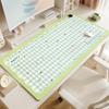 Alfombrilla de ratón calefactable estilo crema, almohadilla calentadora de escritorio extragrande para niñas, almohadilla calentadora de manos para escritorio de computadora de oficina de aspecto elegante