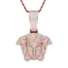 Joyería de nicho transfronteriza de hip-hop europeo y americano, colgante de retrato de circón con diamantes completos, collar para hombre simple y versátil, joyería personalizable