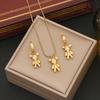 [Bingmeng] Nueva joyería europea y americana, lindo collar de oso, traje con personalidad, colgante de acero inoxidable N1311