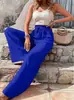 Amazon Tiktoktemu Ropa Europea y Americana para Mujer 2026 Primavera y Otoño Nueva Moda Versátil Patrón de Burbujas Casual Pantalones de Pierna Ancha