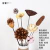 Buquê de Flores Secas Zen para Decoração de Casa Flor de Lótus de Algodão Inserida à Mão Adereços de Buda Decorações Criativas