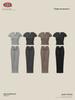 Seja Roupas Femininas 2025 Conjunto de Verão Retrô Slim Fit Gola V Manga Curta Camiseta Ski Casual Sexy Conjunto de Saia para Mulheres