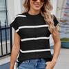 Cross-border Europa e América Amazon Novo suéter feminino de verão com gola redonda e manga curta, suéter casual, colete de malha, pulôver