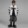 Conjunto de Uniforme de Béisbol Corto de Manga Corta Moderno Genial Elegante para Niños de Street Dance Hip-Hop Holgado Atuendo de Presentación para Niños