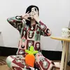 Nuevos Pijamas de Primavera y Otoño para Mujer, Pantalones de Manga Larga, Dibujos Animados Lindos, Casual y Cómodos, Ropa de Casa para Dormitorio de Estudiantes, Conjunto de Dos Piezas
