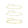 Mejor Vendedor de Amazon Set de Tobilleras de Acero Inoxidable Modernas Sencillas Estilo Vacaciones en la Playa Joyería Versátil para el Pie Venta al Por Mayor