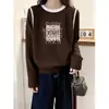 Camiseta de manga larga para mujer DeRong con diseño de hombros en bloques de color, nuevo top blanco engrosado 2026, capa base de otoño