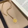 Collar de Oro con Colgante Brújula de Ocho Tesoros UKDesigner Lujo Ligero Nicho Gargantilla Adorno