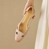 Sandalias Baotou para Mujer Verano Capa Superior Estilo Retro Francés Hueco Transpirable Tacón Grueso Tacón Bajo Zapatos de Mujer Nuevo 2025