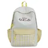 Mochila Fofa de Desenho Animado Color-Blocking para Alunos do Ensino Fundamental e Médio, Mochila Escolar Fresca, Mochila Casual Leve para o Dia a Dia com Grande Capacidade