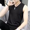 Chaleco de Algodón Modal para Hombre Cuello en V Ropa Exterior de Verano Deportes de Baloncesto Fitness Vallas Chaleco Deportivo Camiseta sin Mangas de Secado Rápido Seda de Hielo