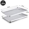 Bandeja Retangular Plana de Aço Inoxidável para Assar Peixe Bandeja de Assar Doméstica Bandeja de Pizza Conjunto de 3 Peças para Forno