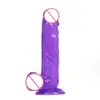 Dildo Colorido Transparente de Cristal Artificial Yiqu para Mulheres Dispositivo de Masturbação Feminina Pênis Artificial Brinquedo Sexual para Adultos