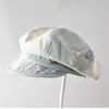 Gorra Octagonal Vintage de Mezclilla con Forma de Nube para Mujer, Tendencia de Moda Primavera y Verano, Versátil, Adelgazante del Rostro, Boina de Ala Suave, Gorra de Artista