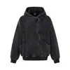 Moletom com Capuz Magic Bear Estilo de Rua Americano Design Desconstruído Pesado Jaqueta de Corte Solto Hoodie Vintage Lavado High Street