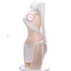 Nuevo suéter sexy de cuello alto blanco con tirante abierto en el pecho, lencería sexy, uniforme, tentación, secundaria Virgin Killer