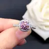 Anel Mosan Diamond Colorido 1-2 Quilates Ouro Branco 18K Inlay Caneta com Diamante para Mulheres Anel de Moda Feminino Mosan Diamond