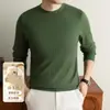 Suéter de punto para hombre yingao, cuello redondo, manga larga, suéter jacquard de otoño e invierno, camisa base estampada casual de negocios para hombre