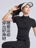 Polo Esportivo de Manga Curta com Meio Zíper para Golfe Tênis Secagem Rápida Collant Fitness Uniforme de Treinador Feminino Feito Sob Medida