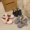 Zapatos de Felpa de Hada con Lazo para Mujer, Calzado de Invierno para Exteriores, Zapatos Suaves de Algodón, Nuevo Estilo 2026, Mocasines Cálidos de Estilo Francés