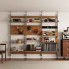 Estantería de Exhibición de Perfil de Aluminio de Piso a Techo de Segunda Mano, Divisor de Sala de Estar, Estantería de Almacenamiento Multifuncional, Estantería Ajustable sin Taladro