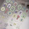 Estilo Fresco Retrô Tulipa Embossada Porta-Retrato Flor de Unha Arte de Unha Flores 3D Adesivos Adesivo Impermeável Adesivos de Unha
