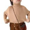 [em estoque crianças outono e inverno nova versão coreana de gola alta elástico base camisola meninos e meninas bebê lã fina versátil