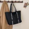 Bolsa de Lona Niche GentleWoman 2025 Nova Alça de Ombro Carta Estudante Grande Capacidade Bolsa Tote de Ombro
