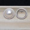 Pendientes Mabei Pendientes de plata S925 14.5mm Pendientes de lujo 4785 Accesorios DIY de perlas Soporte vacío