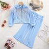Ailetu 2025 Otoño Moda Deportiva Estilo Coreano Chaqueta Conjunto de Princesa Cárdigan de Manga Larga con Capucha y Lazo