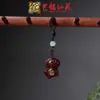 Palo de Rosa Moneda de Cobre Zodiaco Caballo Colgante para Teléfono Móvil Madera Arcoíris Sándalo Verde Caballo de Dibujos Animados Llavero de Madera Creativo Moderno Joyería