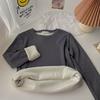 Camiseta gruesa con forro polar para mujer, invierno 2024, nueva prenda interior cálida, ajustada y adelgazante, camisa de manga larga.