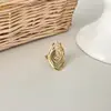 Anel de Aço Titânio Novo Estilo Sem Desbotar Transfronteiriço para Mulheres, Anel Aberto Borboleta e Abelha Dourado Retrô Francês