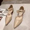 Zapatos de hada de tacón bajo estilo francés colección primavera 2021, combinados con faldas, zapatos de tacón medio estilo gentil para mujer frescos y elegantes, tacón grueso, de moda