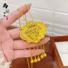 Tiktok Más Vendido Accesorios Tradicionales Chapados en Oro DIY Filigrana Hueca Incrustada con Borlas de Dragón y Fénix Cerradura para Bolso Venta al por Mayor