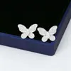 Brincos de borboleta de moissanita para mulheres, prata 925, com um estilo sofisticado e doce, um item popular de joalheria em prata do fabricante