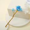 Flor de Foil de Oro 24K Colorida Individual con Luz LED Regalo del Día de San Valentín Chino Rosa Artificial Flor de Cristal Adorno Decorativo Regalo