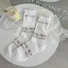 Calcetines Florales Pequeños para Mujer, Nuevo Estilo Primavera y Verano, Calcetines de Encaje hasta la Media Pantorrilla, Malla Transpirable Ultra Delgada, Calcetines Slouch Simples Versátiles para Mujer
