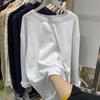Nova Camiseta Branca de Manga Longa Estilo Coreano para Mulheres, Coleção Primavera e Outono 2026, Estilo Trendy Ins, Cor Sólida, Caimento Solto, Camiseta Básica Versátil, Top Feminino