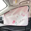 Cortinas de janela de carro Blue Rain embutidas, com designs de tulipa e urso de desenho animado, para proteção solar, isolamento térmico e sombreamento; cortinas de janela lateral de carro