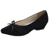 Sapatos Mary Jane Retrô Franceses Femininos Coleção Outono 2026 Bico Fino Apontado Laço Salto Grosso Aumentador de Altura Temperamento Corte Baixo Sapatos