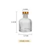 Botella redonda de aromaterapia dormitorio sala de estar botella vacía vidrio sin fuego ratán botella de fragancia 100ml panzón negro mate