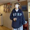 Cardigan Suéter Hip Hop Retrô Americano Masculino Outono Inverno Com Veludo Adicionado Casaco Macio Bonito Alta Qualidade Com Capuz Tendência Ins Marca de Moda