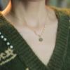 Colar de pérolas de jade Hetian atacado feminino all-match temperamento suave de alto nível retro leve luxo nicho clavícula corrente jóias